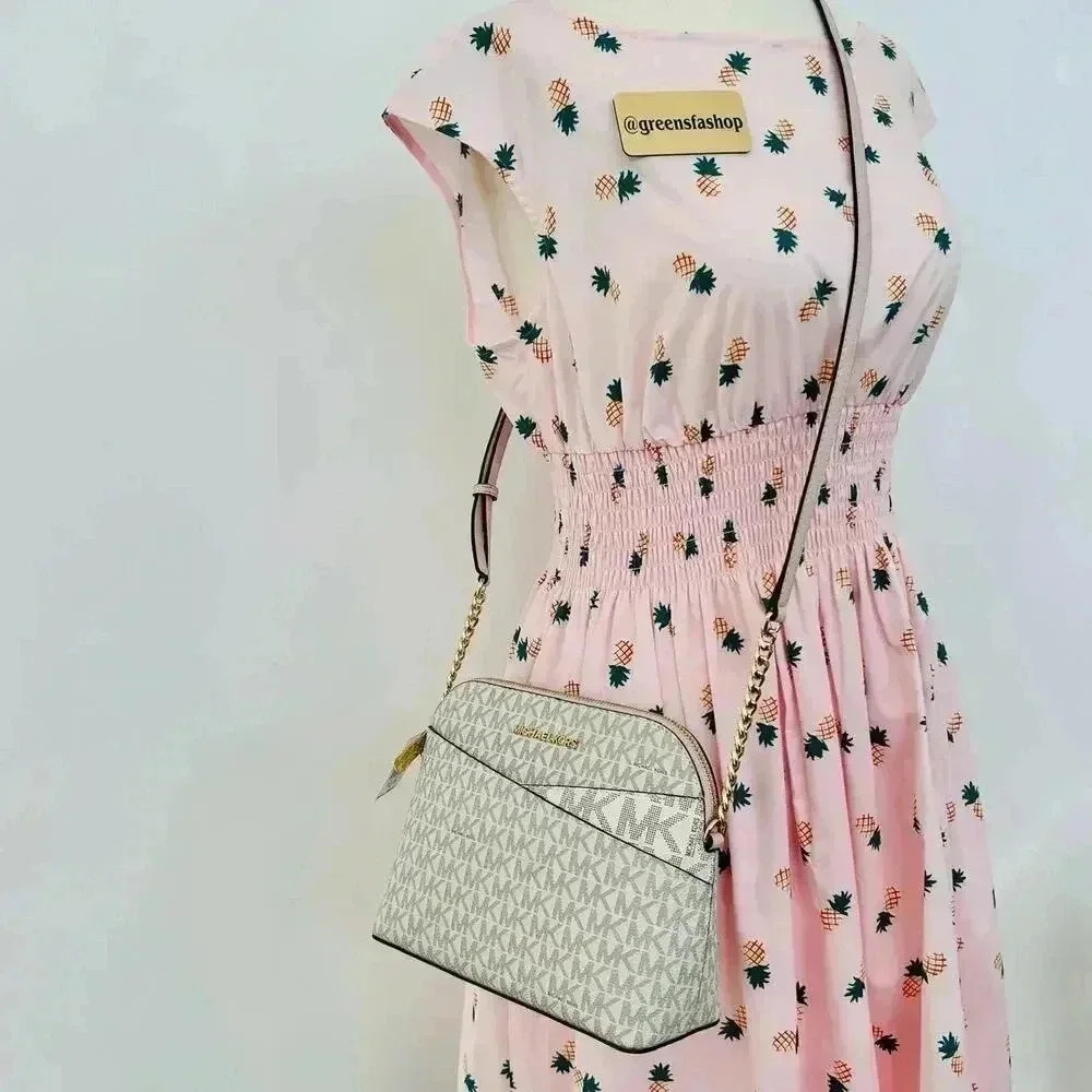 Michael Kors Jet Set Travel Medium Logo Dome Crossbody Bag MK - Picture 8 of 9